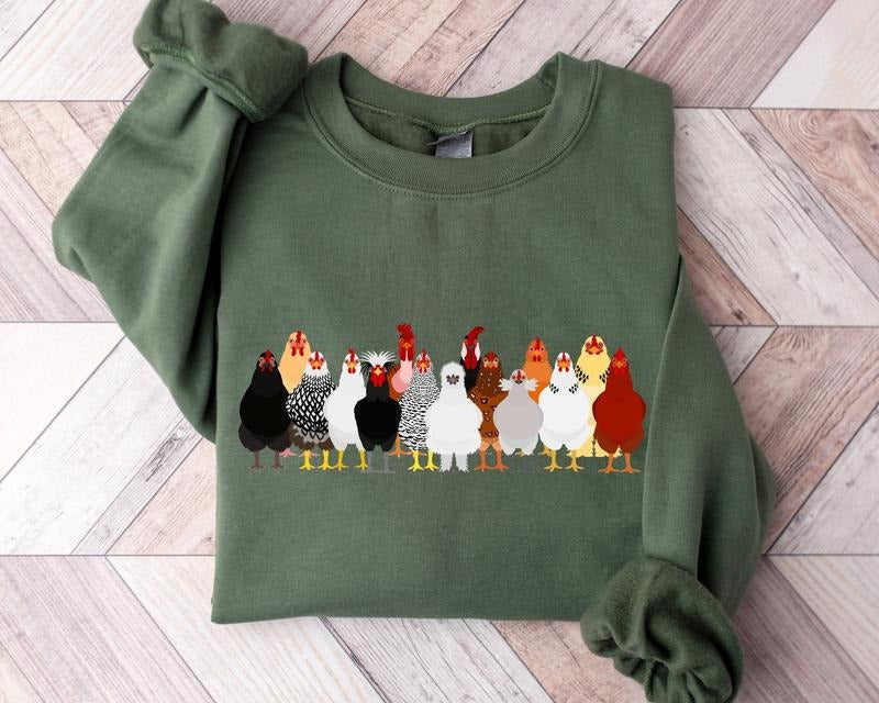 Chicken Sweatshirt, Women Chicken Sweatshirt, Love Chicken Sweater, Chicken Shirt, Farm Animal Sweatshirt, Funny Farmer Farm Crewneck Sweatshirt