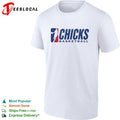 Chicks basketball logo parody shirt
