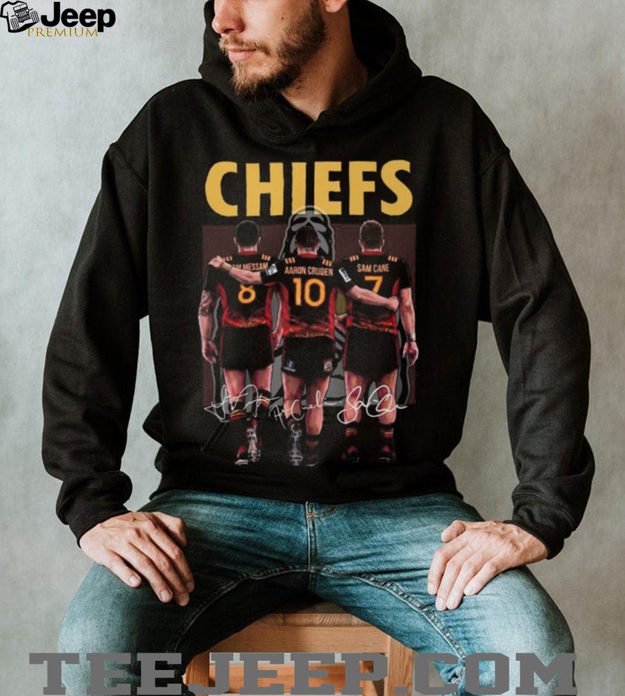 Chiefs Rugby Powerhouse Liam Messam Aaron Cruden Sam Cane Signature T Shirt