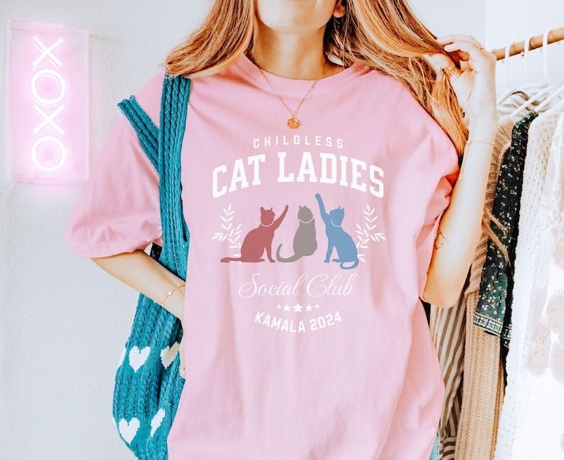 Childless Cat Lady Kamala Shirt, Kamala Harris President 2024 Shirt
