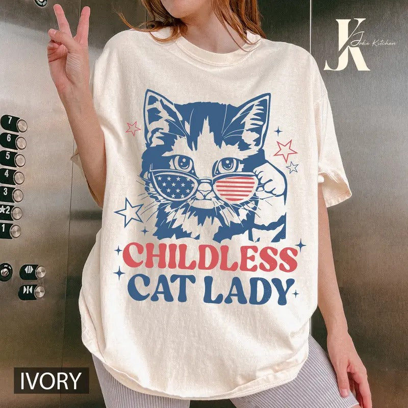 Childless cat lady for Kamala Shirt, Kamala Harris For The People Shirt, Kamala Harris 2024 T-shirt, Kamala Harris For President 2024 T-shirtstyle{n002}2