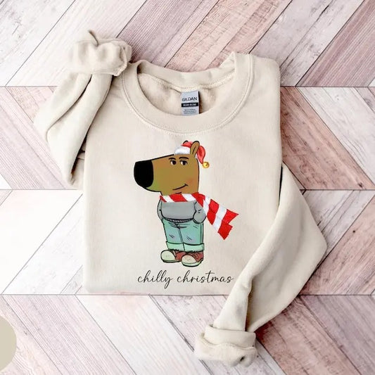 Chill Guy Christmas Sweatshirt, Just A Chill Guy Christmas , Chilly Christmas , Funny Meme Christmas