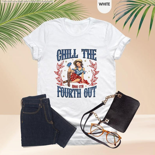 Chill The Fourth Out Shirt, Cute 4th Of July Shirt, American Girl Shirt, Fourth Of July Shirt For Women,Vintage Vibes Independence Day Shirt  T-shirt, sweater and Hoodie