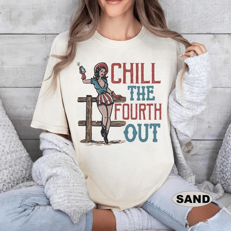 Chill The Fourth Out Shirt, Fourth Of July Shirt Women, Gift For American, Independence Day Shirt, Funny 4th Of July, Fireworks Party Outfitstyle{n002}2