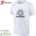 Chinese volume knob dial turned to max shirt