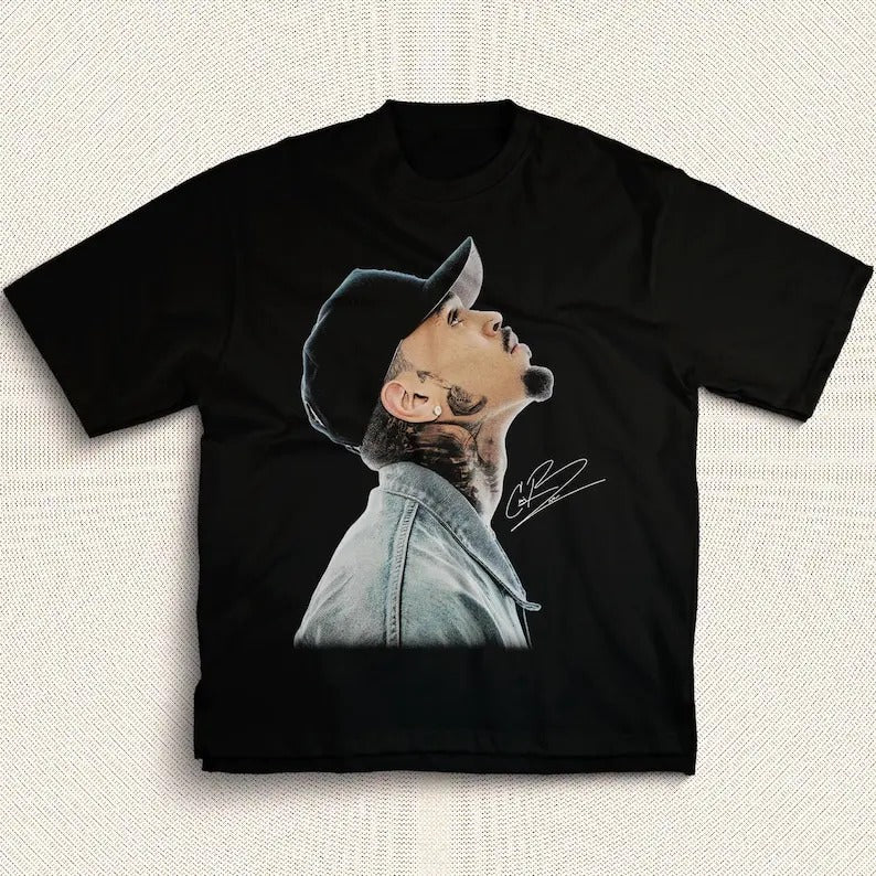 Chr1s Brown T-Shirt | High Quality | Vintage Hip Hop Music Retro Style 90s Tee Cotton Menswear