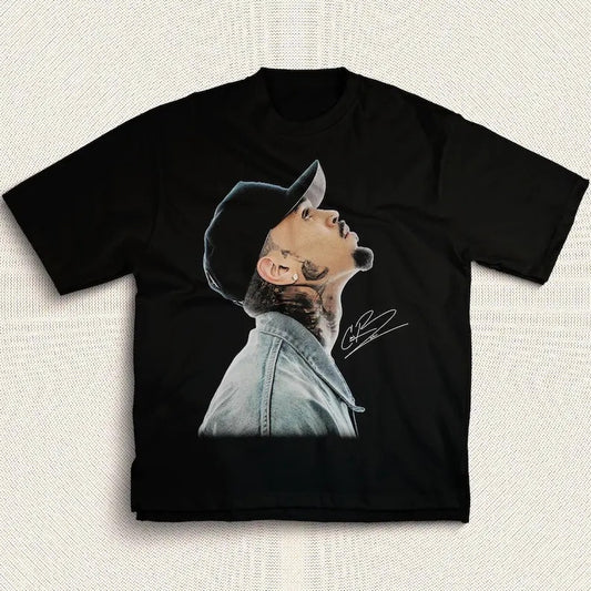 Chr1s Brown T-Shirt | High Quality | Vintage Hip Hop Music Retro Style 90s Tee Cotton Menswear