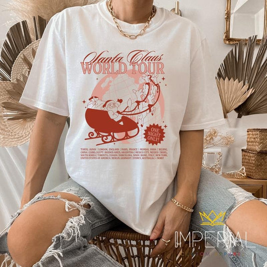 Chrisrmas World Tour Shirt, Santa Claus Shirt, Cute Christmas Tee, Matching Family Christmas Shirts, Xmas Tee