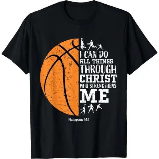 Christian Basketball Shirts Men Boys Kids Religious Gifts T-Shirt Made in USA