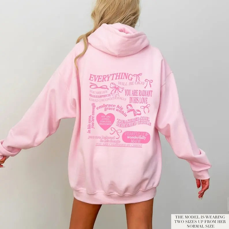 Christian Coquette Pink Hoodie with Jesus Print, Comfortable Cotton and Polyester Blend, Ideal for Womenswear and Gifts