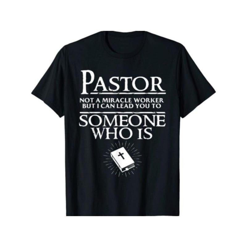 Christian Pastor Appreciation T-Shirt - 100% Cotton Crew Neck Short Sleeve Tee with Geometric Pattern, Medium Stretch, All-Season Knit Fabric, Regular Fit for Daily & Casual Wear Made in USA