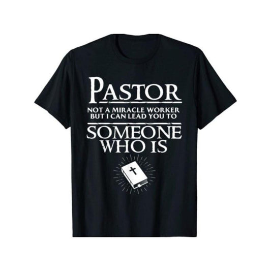 Christian Pastor Appreciation T-Shirt - 100% Cotton Crew Neck Short Sleeve Tee with Geometric Pattern, Medium Stretch, All-Season Knit Fabric, Regular Fit for Daily & Casual Wear Made in USA