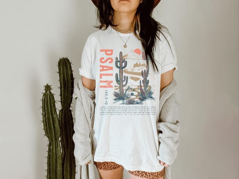 Christian T-Shirts Boho Christian T-Shirts Bible Verse T-Shirt Trendy Religious T-Shirt Jesus Apparel Faith Based T-Shirt Vintage Christian T-Shirts