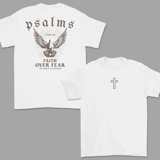 Christian T-shirt, Faith Over Fear Tee, Jesus Tops for Men - Menswear, Underwear, Streetwear, Casual, Crewneck, Round Neck