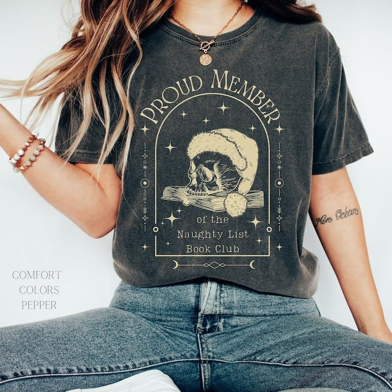 Christmas Bookish Funny T-Shirt,  Bookish tshirt, Naughty Book Club Tee, Smut T-Shirt, Booktok Stuff, Spicy Book Club