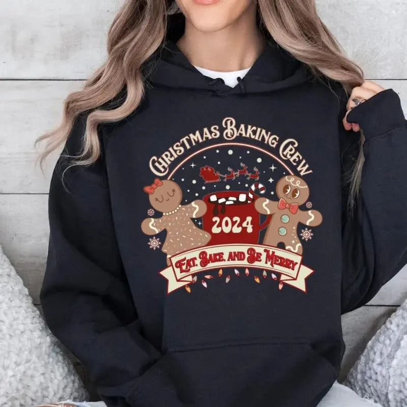 Christmas Cookie Baking Crew Sweatshirt, 2024 Matching Family Holiday Shirts For Bakers, Gingerbread Baker Xmas T Shirt, Christmas Cookies Team,Unisex