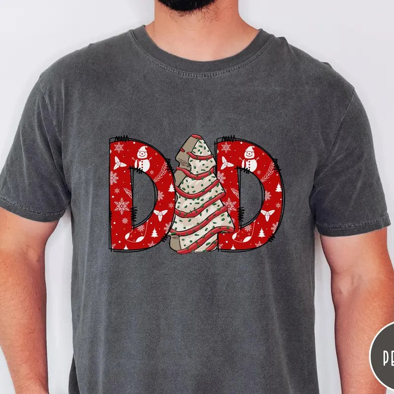 Christmas Dad Tee, Dad Xmas Shirt, Christmas Cake Shirt for Father