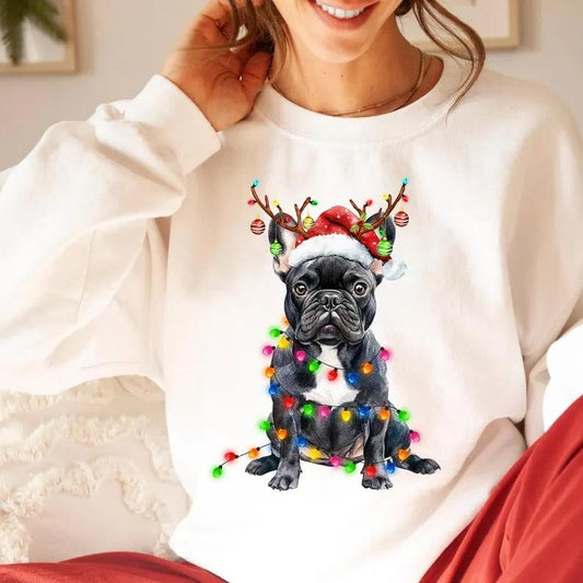 Christmas French Bulldog Sweatshirt, French Bulldog Shirt Christmas Dog Shirt Gift For Dog Lover Hoodie | WearSparks.com