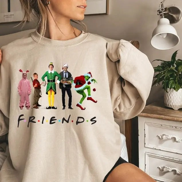 Christmas Friends Sweatshirt, Christmas Movie Sweatshirt, Christmas Hoodies, Christmas Party Sweatshirt, Christmas Gift For Her