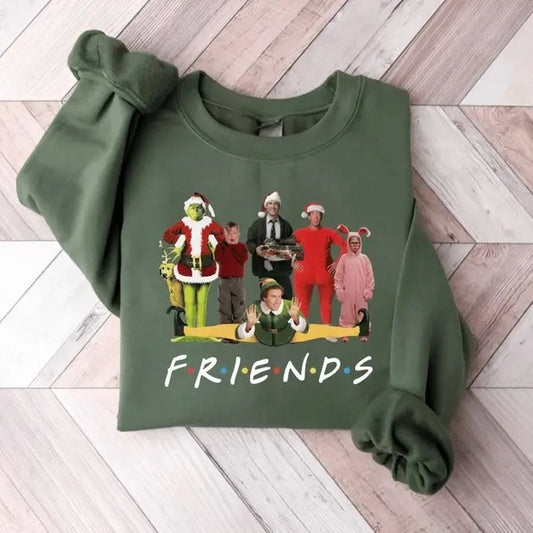 Christmas Friends Sweatshirt,Christmas Movie Characters Sweater,Christmas Song Sweater, Funny Christmas Party Tees