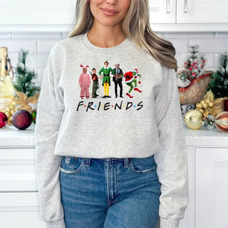 Christmas Friends Sweatshirts, Christmas Movie Tee, Funny Christmas Shirt, Christmas Party Shirt, Gift For, 90's Movie Tee, Christmas Elfstyle{n002}2