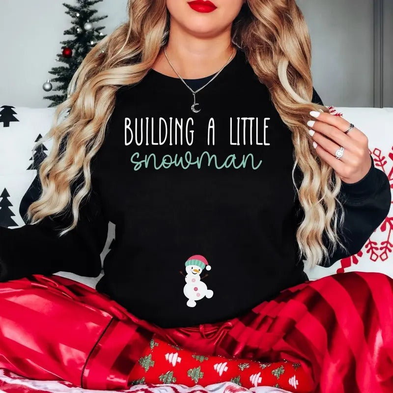 Christmas Holiday Pregnancy Announcement Sweatshirt, Snowman Baby Christmas Pregnancy Announcement Sweater, Funny Pregnancy Reveal Shirt, Mom To Be Crewneck, Cute Snowman Sweater