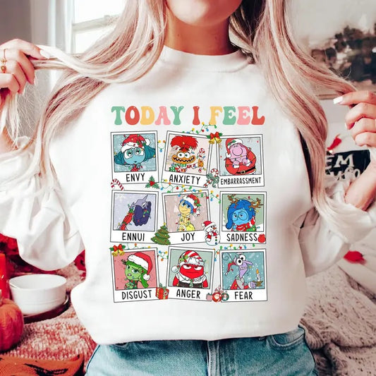 Christmas Inside Out Today I Feel Shirt Inside Out Shirt Mental Health Shirt Emotion Team Tee Family Vacation Matching...