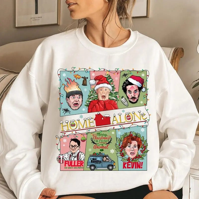 Christmas Movie Home Alone Sweatshirt, The Boy of Winter 90s Movie Christmas Shirt, Nostalgia Christmas Night