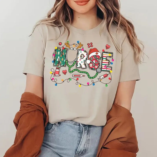 Christmas Nurse Unisex T-shirt, Cute Christmas Nursing Shirt, Holiday Nurse Shirt, Christmas Gift for Nurse