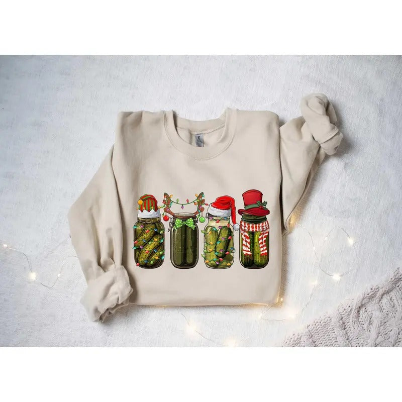 Christmas Pickle Funny Christmas Pickle Shirt Retro Canned Pickles Shirt Pickle Lover Shirt Christmas Gifts Pickle Shirt Xmas Shirt Cotton Menswear