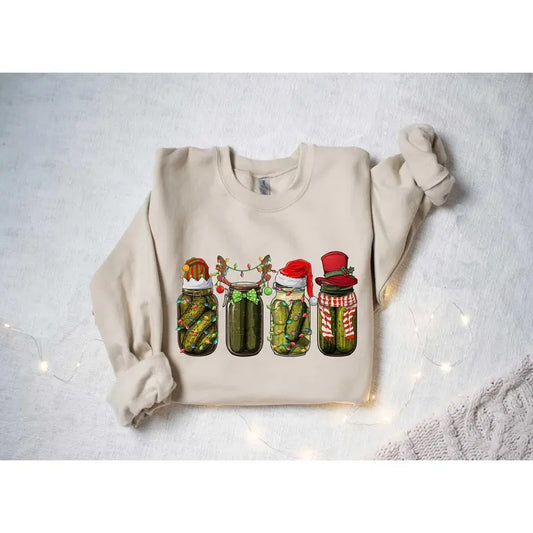 Christmas Pickle Funny Christmas Pickle Shirt Retro Canned Pickles Shirt Pickle Lover Shirt Christmas Gifts Pickle Shirt Xmas Shirt Cotton Menswear