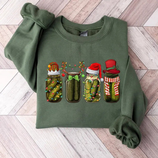 Christmas Pickle Sweatshirt, Vintage Pickle Sweater, Canning Season Sweatshirt, Holiday Sweater, Pickle Lover Gift, Christmas Sweatshirt