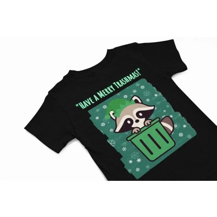 Christmas Raccoon T shirt, Quirky Raccoon humour themed Christmas apparel, Xmas Hoodie, Festive season holiday gift Made in USA