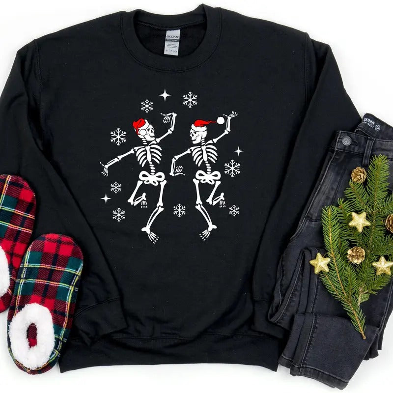 Christmas Skeleton Shirt Skeleton Dance Christmas Shirt Holiday Gift Shirt Funny Shirt Joly Skeleton Shirt Xmas Shirt Family Party Tee