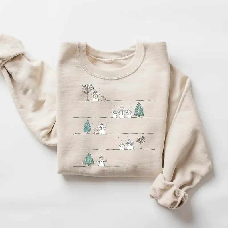 Christmas Snowman Sweatshirt, Cute Snowman Christmas Sweatshirt, Snowman Shirt, Snowman Xmas Shirt, Christmas Crewneck, Christmas Shirts For Women, Winter Holiday Xmas Gift Shirt