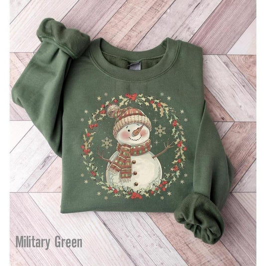 Christmas Snowman Sweatshirt, Hoodie, T - Shirt, Cute Snowman Sweatshirt, Christmas Sweatshirt for Women, Cute Winter Sweater