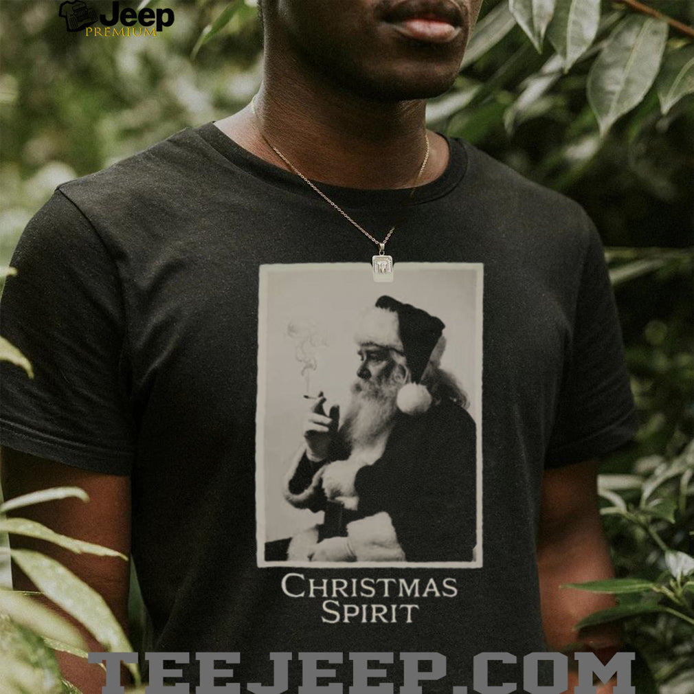 Christmas Spirit Santa Claus Smoking Vintage Style Holiday T Shirt