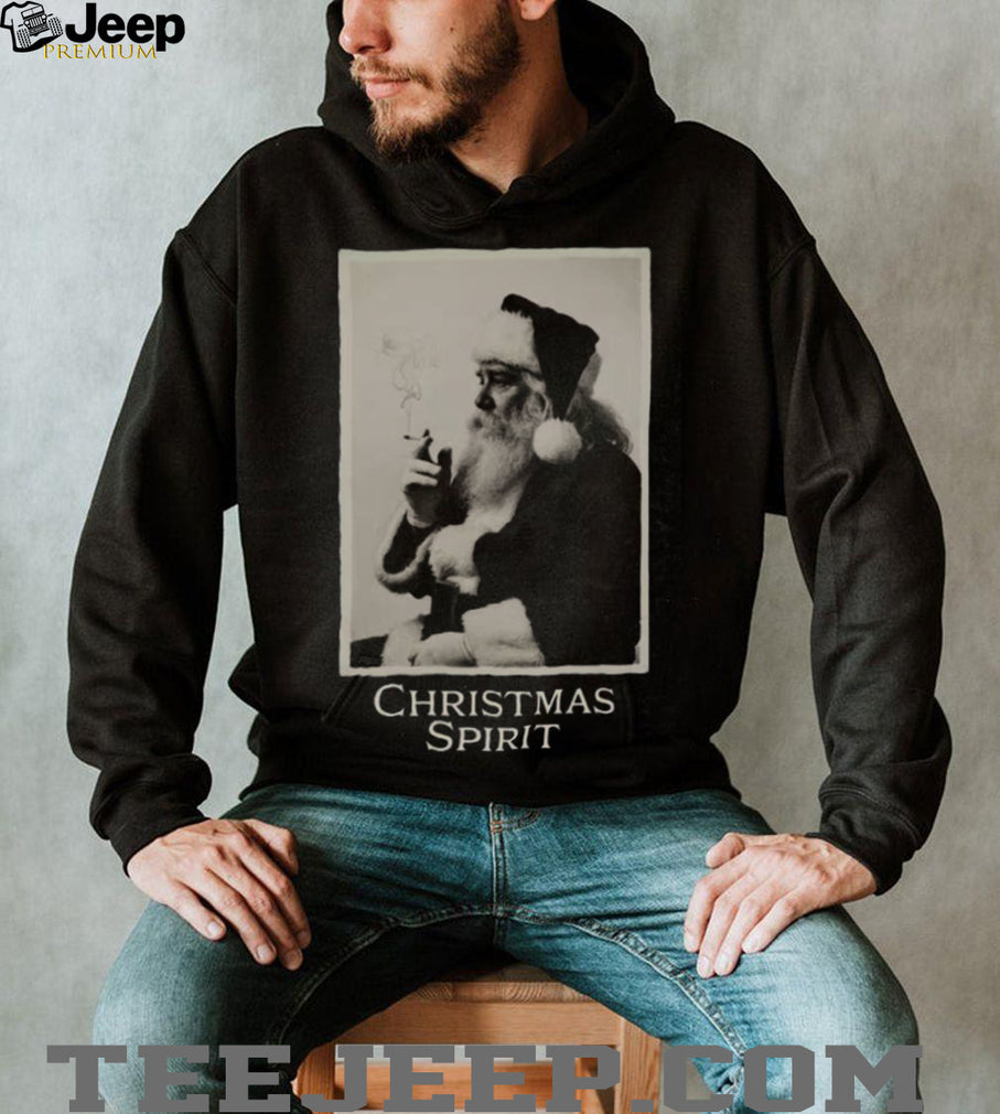 Christmas Spirit Santa Claus Smoking Vintage Style Holiday T Shirt