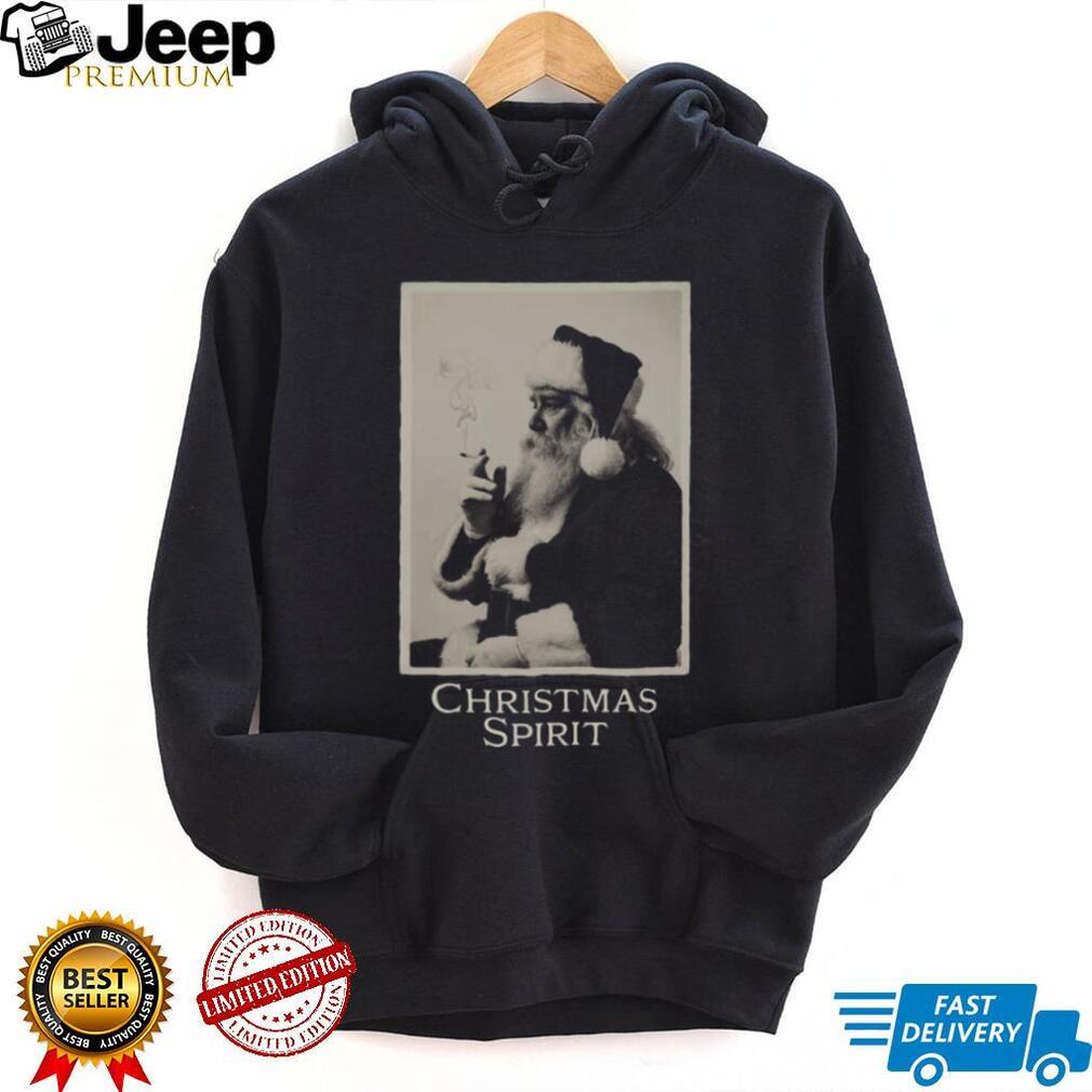 Christmas Spirit Santa Claus Smoking Vintage Style Holiday T Shirt