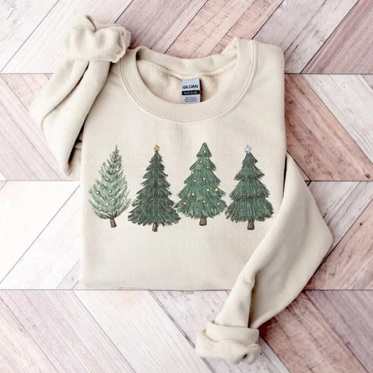 Christmas Sweatshirt Womens Christmas Sweater Christmas Crewneck Pullover Christmas Tree Holiday Sweaters Winter Matching Kids Youth Toddlerstyle{n002}2