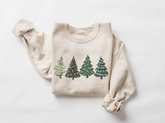 Christmas Sweatshirt, Christmas Sweater, Christmas Crewneck, Christmas Tree Sweatshirt, Holiday Sweaters for Women, Winter Sweatshirt