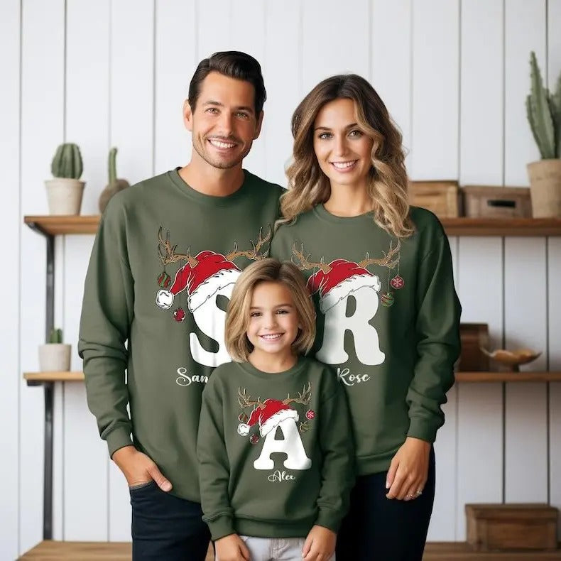 Christmas Sweatshirt, Holiday Sweatshirt, Family matching, Custom Sweatshirt, Personalized Gifts, Christmas Sweatshirt, Family Name Shirt Christmas Gift Idea 2024, Gift For Him, Gift For Her