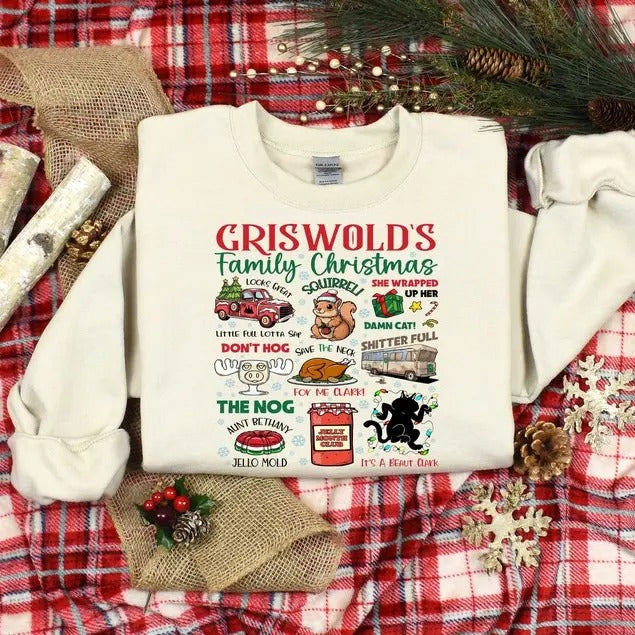 Christmas Sweatshirt, National Lampoons, Christmas Griswolds Vacation Shirt, Griswold Family Tee, Christmas Movie Sweatshirt,Christmas Gift Womenswear Clothes