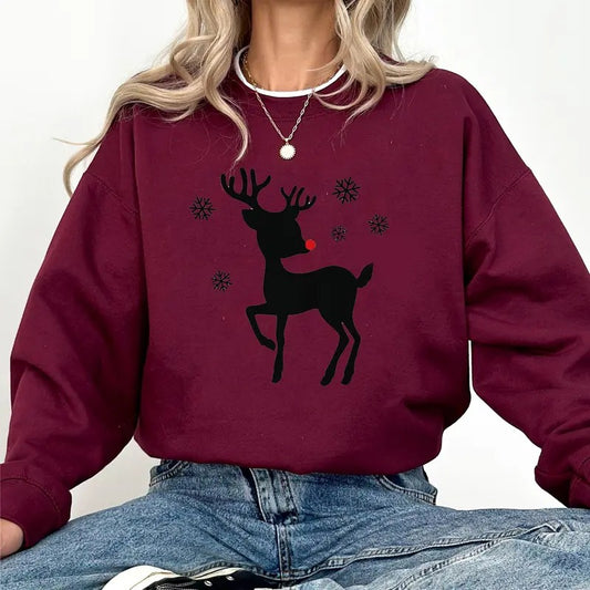 Christmas Sweatshirt, Reindeer Sweatshirt, Christmas Sweater, Holiday Sweater, Retro Christmas Sweater, Xmas Shirt, Santa Shirt, Cute Noel T Shirt