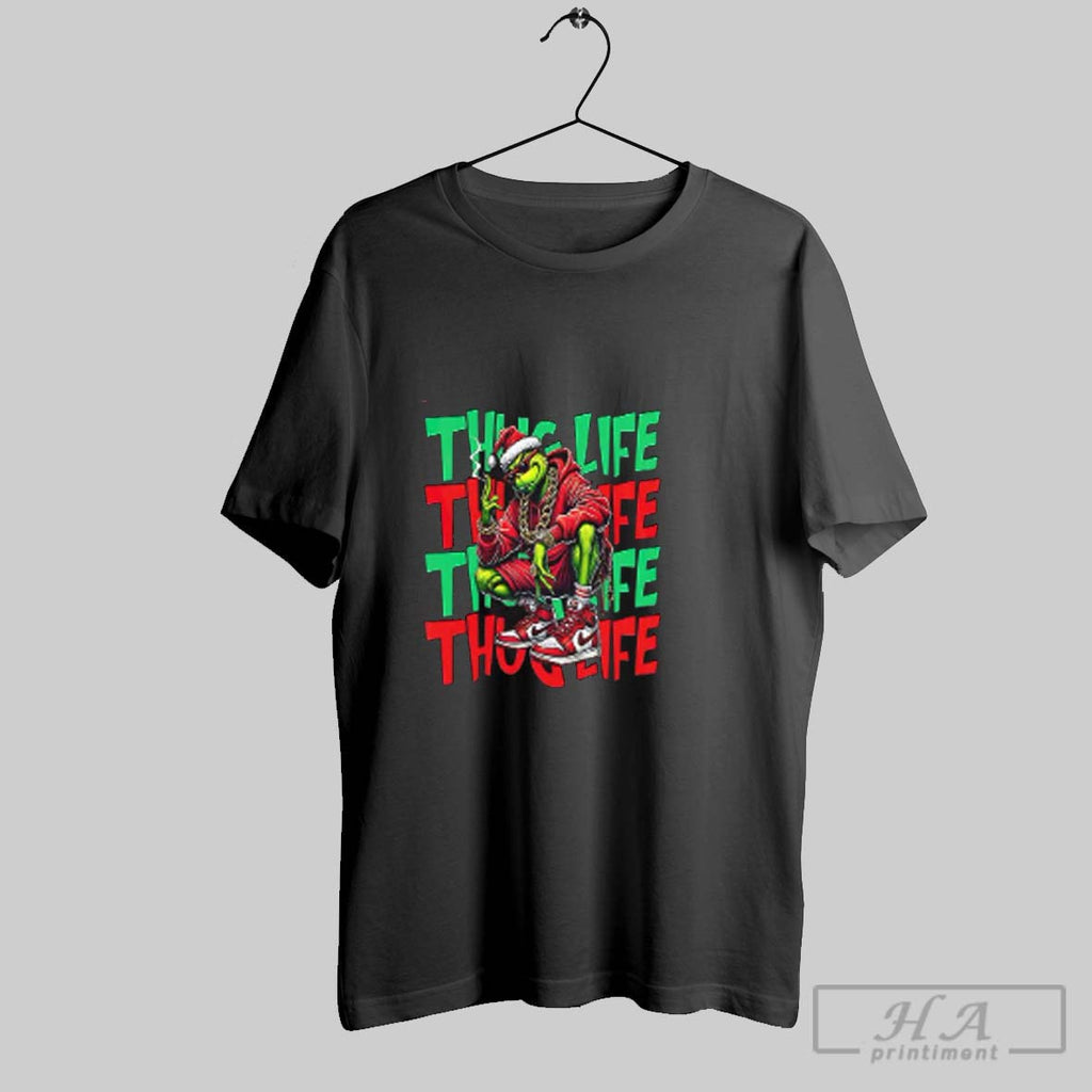 Christmas Thug Life Grinch Smoking Red