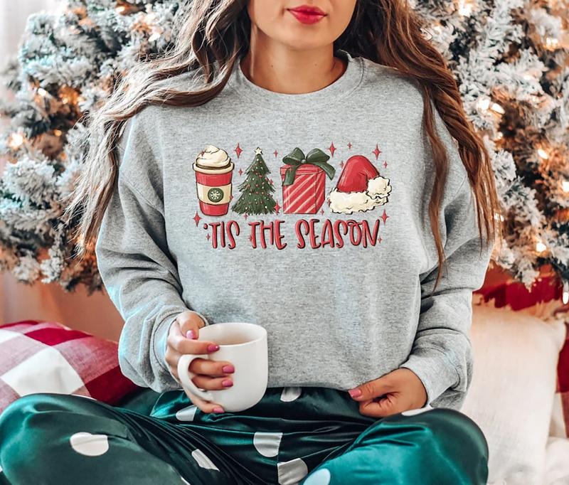 Christmas Tis The Season Sweatshirt, Merry Christmas Tee Shirt, Cute Winter Sweater, Tis The Season Xmas T-Shirt, Gift For Holiday