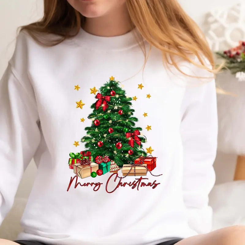 Christmas Tree Shirt, Christmas Shirts for Women, Merry Christmas Shirt, Xmas Family Tee, Cute Christmas Shirt, Xmas Tree Sweatshirt