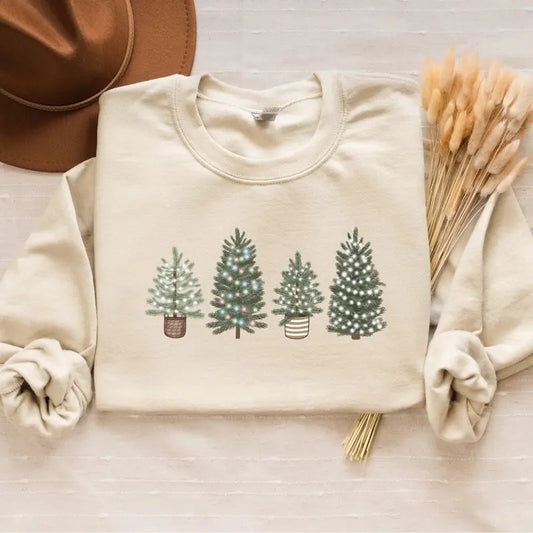 Christmas Tree Sweatshirt, Christmas Sweatshirt, Christmas Lights Shirt, Green Christmas Tree Crewneck, Christmas Sweater, Xmas Christmas Shirt, Winter Holiday Gift Shirt