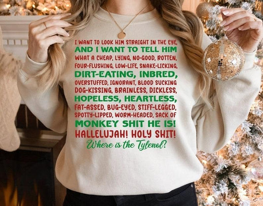 Christmas Vacation Rant Shirt, Where's the Tylenol, Griswold Family Christmas, Cheap Lying No-Good Rotten Shirt, National Lampoon's Christmas Vacation, Christmas Party Sweater, womens holiday shirt