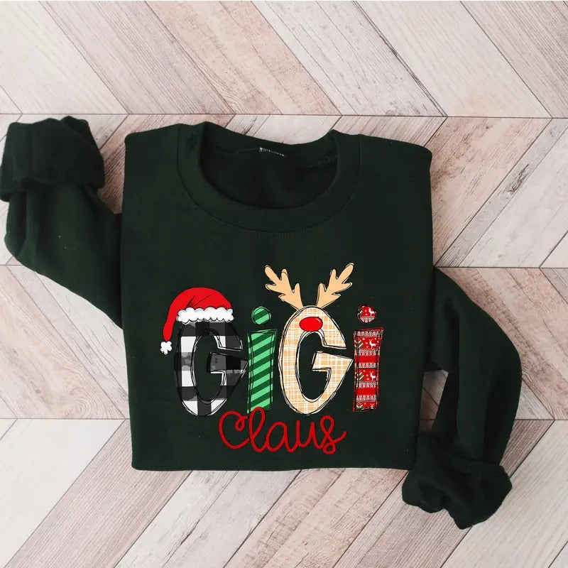 Christmas Vibes T-Shirt, Gigi Claus Sweatshirt, Gigi Claus crewneck, Gigi Claus Shirt,Grandma Sweater, Funny Christmas Sweatshirts, Christmas Gigi Gift, Grandma Gift  Christmas Sweatshirt, Christmas Vibes, Christmas Season